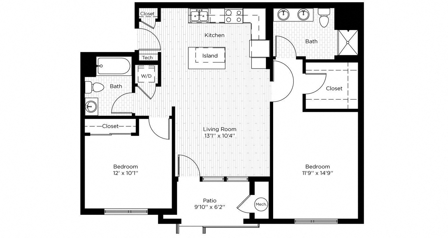 2H WEST floor plan